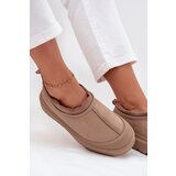 Boto Women's Snow Boots On Platform With Low Shaft Dark Beige Izamine | Shoptok.si