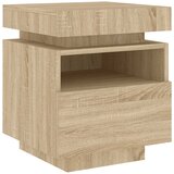  Noćni ormarić s LED svjetlima boja hrasta sonome 40x39x48,5 cm | shoptok.hr