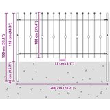  Vrh z bodicami Črna 200 x 150 cm Prašno lakirano jeklo, (5000157937) | Shoptok.si