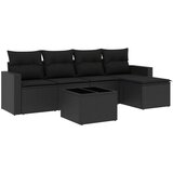  The Living Store Vrtna sedežna garnitura 6-delna z blazinami črna poli ratan - Vrtna Sedežna Garniture, (21452954) | Shoptok.si