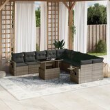 The Living Store Vrtna sedežna garnitura 11-delna z blazinami siv poli ratan - Vrtna Sedežna Garniture, (21469871) | Shoptok.si
