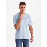 Ombre Men's cotton T-shirt with delicate embroidery - cream | shoptok.hr