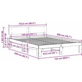  Krevetna konstrukcija Prirodna 150 x 200 cm Čvrsto borovo drvo | shoptok.hr