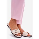 Boto Flat Ladies Sandals With Golden Buckle Beige Esiobb | ePonuda.com