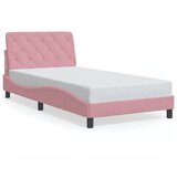  Okvir kreveta s LED-om bez madraca ružičasti 100 x 200 cm baršunasti | shoptok.hr