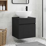  Umivaonik s policom za zid Crna 49 x 44,5 x 66,5 cm | shoptok.hr