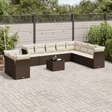 vidaXL 11-dijelni set vrtnih sofa od poliratana s jastucima smeđi | shoptok.hr