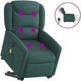 vidaXL Električni masažni naslanjač s funkcijo vstajanja temno zelen | Shoptok.si