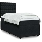 vidaXL Box spring postelja z vzmetnico črna 80x200 cm žamet | Shoptok.si