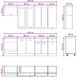  Kuhinjska jedinica LYON 8 kom. Staro drvo Konstruirano drvo | shoptok.hr