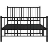  Metalni okvir kreveta uzglavlje i podnožje crni 107x203 cm | shoptok.hr
