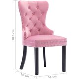  Jedilni stoli 2 kosa roza žamet | Shoptok.si