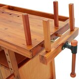  Radni stol s ladicama i škripcima 162x62x83 cm od drva bagrema | shoptok.hr