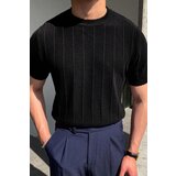 Dewberry 81037 Mens Crew Neck Knit T-Shirt-BLACK | shoptok.hr