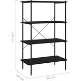 Police s 4 razine crne 80 x 40 x 130 cm | shoptok.hr