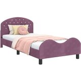  Otroški posteljni okvir z vznožjem Vijolična 90 x 190 cm Žamet, (5000104528) | Shoptok.si