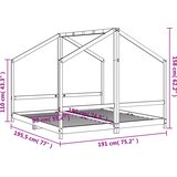  Okvir za dječji krevet crni 2x(90x190) cm od masivne borovine | shoptok.hr