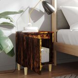  Noćni ormarić s drvenim nogama 2 kom dimljeni hrast 40x30x50 cm | shoptok.hr