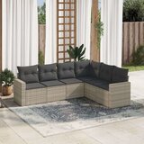  6-dijelni set vrtnih sofa od poliratana s jastucima svjetlosivi | shoptok.hr