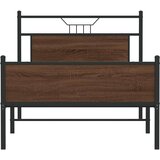  Posteljni okvir brez vzmetnice hrast 100x200 cm inženirski les, (21829204) | Shoptok.si