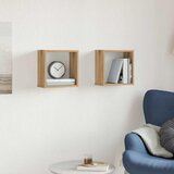  Kockaste zidne police 2 kom boja hrasta 30x15x30 cm drvene | shoptok.hr