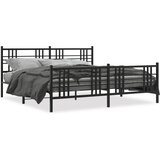 vidaXL Metalni okvir kreveta uzglavlje i podnožje crni 183x213 cm | shoptok.hr