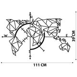 Wallity Zidna dekoracija Mapa svijeta Metalni Dekor 2, 111 x 74 cm, Crna | Eponuda.ba