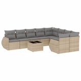 Maison Chic Seti vrtnega pohištva - Vrtna garnitura - Vrtni pohištvo set 10-delna z blazinami bež poli ratan, (21821722) | Shoptok.si