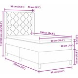  Krevet s opruga kutije s uzglavljem Crna 90 x 190 cm Bar&amp;scaron;un Slike
