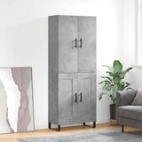 vidaXL Visoka komoda betonsko siva 69,5x34x180 cm inženirski les | Shoptok.si