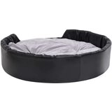 vidaXL pasja postelja črna in siva 99x89x21 cm pliš in umetno usnje | Shoptok.si