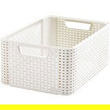Curver Škatla za shranjevanje CURVER Ratan (39 x 29 x 17,2 cm, M, bela) | Shoptok.si
