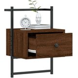 vidaXL Stenska nočna omarica 2 kosa rjavi hrast 35x30x51 cm inž. les | Shoptok.si