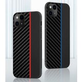 Nillkin silikonski ovitek za iphone 13 6.1 - carbon črn z modro črto | Shoptok.si