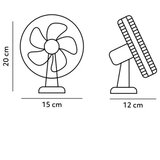  Punjivi stoni ventilator sa stezaljkom VIENTO 6W/5V 2000 mAh, beli | Eponuda.com