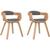 Furnova Jedilni stol 2 kosa svetlo siv ukrivljen les in blago, (21928534) | Shoptok.si