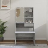  Set toaletnog stolića siva boja hrasta LED konstruirano drvo | Eponuda.com
