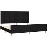  Posteljni okvir z vzglavjem črn 200x200 cm blago, (20905968) | Shoptok.si