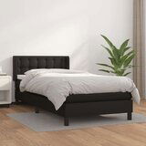  Box spring postelja z vzmetnico črn 100x200 cm umetno usnje, (20726221) Cene