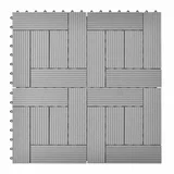  11 kosov 30 x 30 cm sivih zunanjih ploščic WPC 1 m², (21143977)