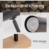 Nettlife Stropna svetilka s 4 plameni iz črnega lesa, nastavljiva GU10, vintage, (22116676) | Shoptok.si