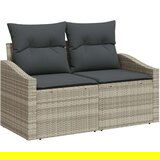  Vrtna garnitura - 3-dijelni set vrtnih sofa s jastučićima svijetlosivi poli ratan | shoptok.hr
