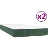  Box spring postelja z vzmetnico temno zelena 200x200 cm žamet, (20726237) | Shoptok.si