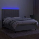  Krevet box spring s madracem LED svjetlosivi 140x200 cm tkanina | shoptok.hr