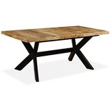  Jedilna miza trden mangov les in jeklo 180 cm, (20625368) | Shoptok.si