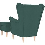  Fotelj s stolčkom za noge temno zeleno blago, (22054532) | Shoptok.si