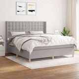  Krevet box spring s madracem svjetlosiva 160x200 cm tkanina Cijene