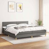  Box spring postelja z vzmetnico temno siva 200x200 cm blago, (20790345) | Shoptok.si