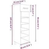 Ormarić Omarica za čevlje rjav hrast 30x35x105 cm konstruiran les, (20709934) | Shoptok.si