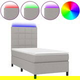  Box spring s madracem LED svjetlosivi 100x200 cm tkanina | shoptok.hr